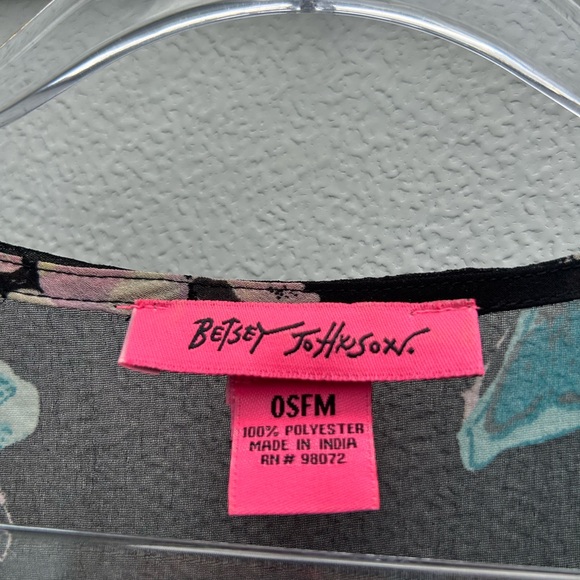 Betsey Johnson Kimono Floral Open Sheer Cover Up Wrap Resort Wear Boho OSFM Top - Picture 3 of 9